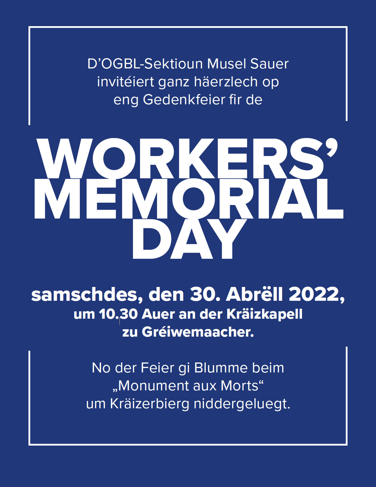 Flyer Workers' Memorial Day
